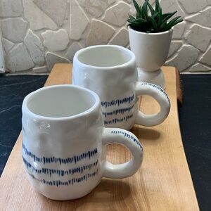 INDABA | Set of 2 | Laguna Blue & White Mugs.